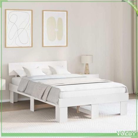 Cadre de lit - ABI - Blanc - Pin massif - 120 x 200 cm - 2 places (1/5)
