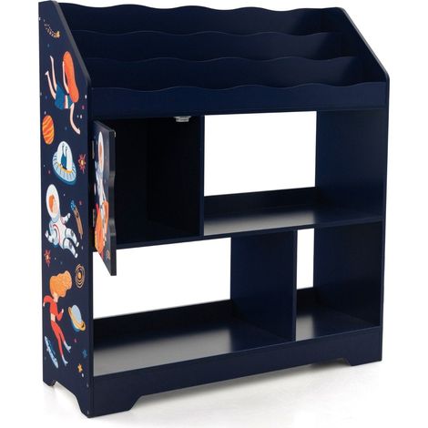 Scaffale per giocattoli 3 in 1 con scomparti portaoggetti e anta libreria per bambini a 3 livelli 93 x 30 x 100 cm blu 88304194 88304194 88304194 88304194 88304194 88304194 88304194 88304194 88304194