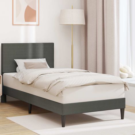 vidaXL Bettrahmen mit Kopfteil Dunkelgrau 90 x 190 cm Cordstoff (1/5)