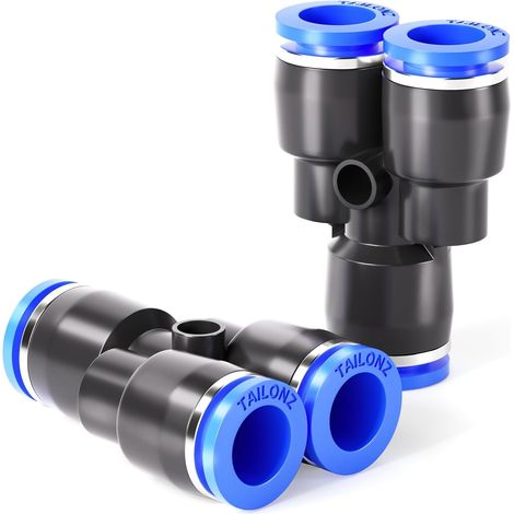Raccord Y 4mm - Lot de 10 - Plastique - Connexion Push-to-Lock - Tuyaux Pneumatiques - Pour Tube OD 4mm (1/5)