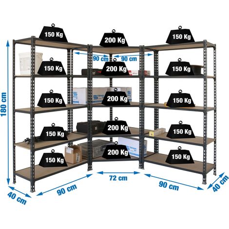 Simonrack Maderclick Regal anthrazit 1800x400 mm