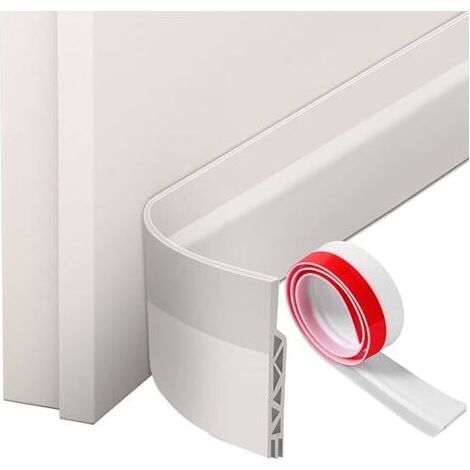 Boudin de Porte, Bas de Porte en Silicone Souple, Bas de Porte Isolant Phonique Porte, Boudin de Porte Isolant Froid, Blanc 1mx50mm (1/4)