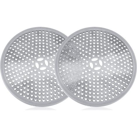 Lot de 2 grilles de protection pour bonde de douche, filtre de rechange anti-cheveux pour salle de bain, cuisine et sol. (1/5)