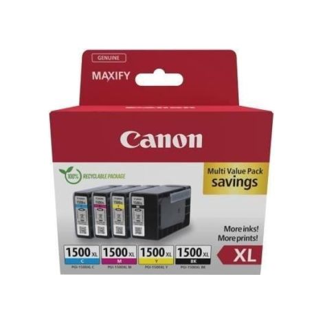 Multipack cartouches d'encre - CANON - PGI-1500XL Noir/Cyan/Magenta/Jaune - Haut rendement (1/3)