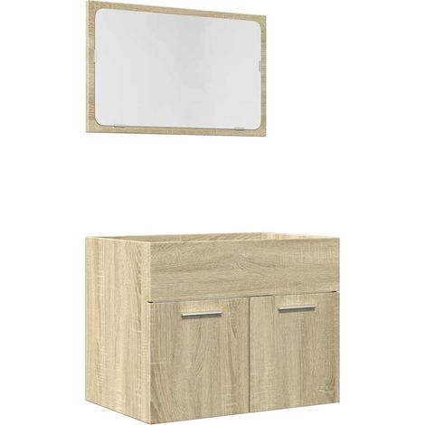 Maison Exclusive - 2-tlg. Badmöbel-Set Sonoma-Eiche Holzwerkstoff