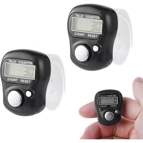 Juego de 2 mini contadores digitales de dedos - Máquina sumadora electrónica manual (1/5)