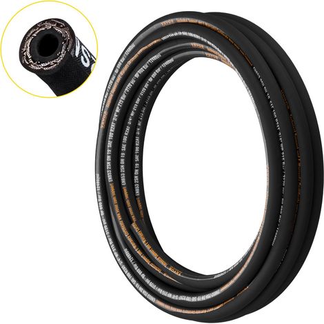 Tuyau Hydraulique 3/4" x 15,2 m, Tuyau d'Essence 3120 PSI, Durite de Carburant en Caoutchouc Résistant avec 2 Tresses en Fil d'Acier, Durite de Carburant -20 à 140℃, Transférer Huile Hydraulique (1/5)