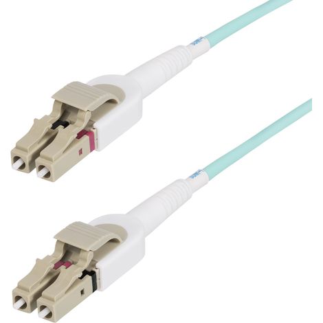 StarTech.com Câble Fibre Optique Commutable OM4 LC à LC (UPC) de 5m, Câble Fibre Multimode 50/125µm, Réseaux 100G, Faible Perte d'Insertion, LSZH, Commutation de Polarité Sans Outil (450FBLCLC5SW)