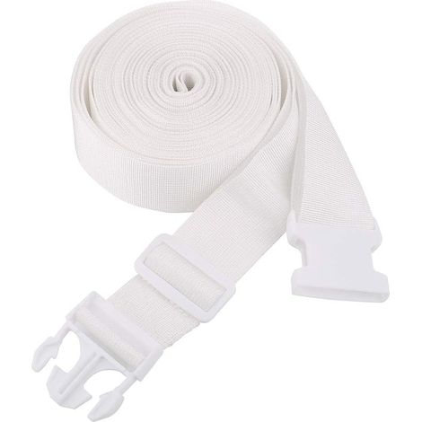 Sangle de connexion blanche pour la conversion d'un lit simple en lit king/queen, sangle de 10 mètres avec boucles réglables (1/5)