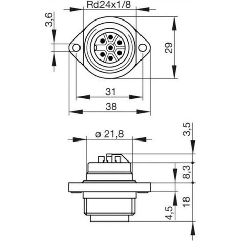 Cosse cylindrique mâle Série (connecteur rond): CA Hirschmann CA 6 GS 932 326-100-1 embase mâle Nombre total de pôles: (1/3)