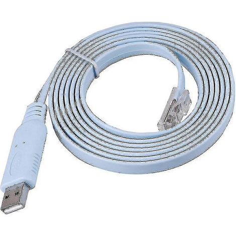 Câble console USB vers RJ45 FTDI pour routeur et commutateur Cisco ou ASA, 1,8 m (1/4)