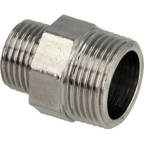 Nipple double réduit FM/FM 1/2'' x 3/8'' laiton chromé