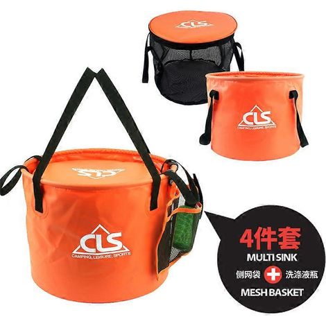 Nouveau seau pliable d'extérieur, panier à lixiviation, lave-légumes, lave-vaisselle, camping, tonneau télescopique, sac de pêche (1/5)