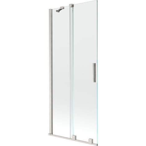 Mexen Velar paroi de baignoire coulissante à 2 battants 85 x 150 cm, transparent, nickel brossé - 896-085-000-01-97 (1/2)