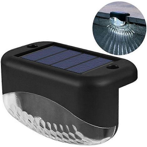 Lot de 5 lampes solaires à 2 LED pour marches, balustrades, clôtures, murs et escaliers, étanches, pour jardin, terrasse ou allée. (1/5)