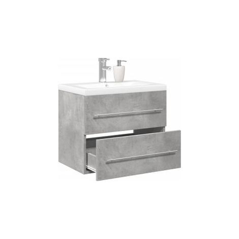Ensemble de meubles de salle de bain 2 pcs gris béton
