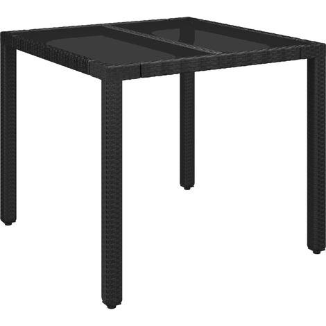 Maison Exclusive - Gartentisch mit Glasplatte Schwarz 90x90x75 cm