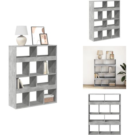 Bücherregal Betongrau 100x33x125,5 cm Holzwerkstoff - Bücherregal - Bücherregale - Bücherschrank - Regal (1/5)