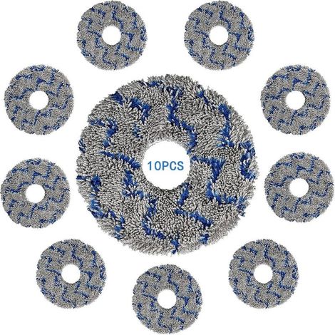 (10 pièces) Tampons de vadrouille lavables et réutilisables pour ECOVACS DEEBOT X1 OMNI/ X1 PRO OMNI/ X1 TURBO/ X1 PLUS/T10 OMNI/ T10 TURBO, lingettes anti-taches fortes en microfibre (1/5)