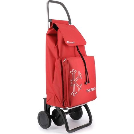 ROLSER carro compra saquet termo ln 4 rojo , Carro saquet termo LN 4 rojoBase inferior abatibleApoyo delanteroGran capacidad2 ruedas para llevar detrás cuando está (1/5)