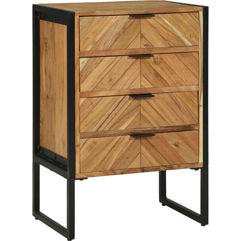 vidaXL Buffet 50 x 35 x 75 cm Bois d'acacia massif (1/5)
