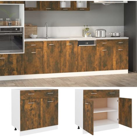 Unterschrank mit Schublade Lyon Räuchereiche 80x46x81,5 cm