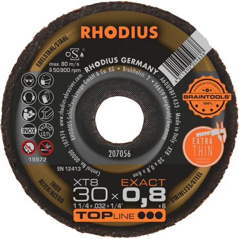 RHODIUS XT8 EXACT MINI, 50 Stück, 30 x 0,8 x 6,00 mm, Trennscheibe