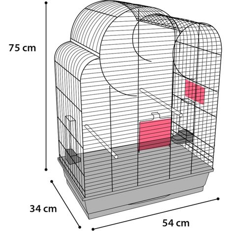 Cage perruche wammer 1 noir 54x34x75cm (1/3)