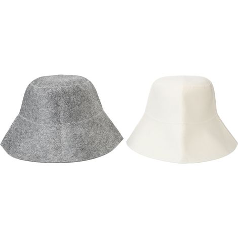 Chapeau de Sauna en Feutre pour Hommes et Femmes, Protection Thermique et Absorption d'Eau, Couleur Blanc et Gris (1/5)
