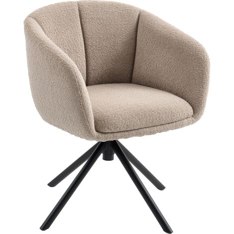 Fauteuil pivotant rembourré marron clair, coque confortable, charge max 120 kg (1/5)