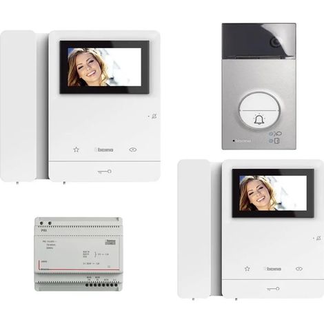 KIT VIDEOCITOFONO BIFAMILIARE BTICINO 2 MONITOR COLORI L3000 CORNETTA NEW OFFERTA