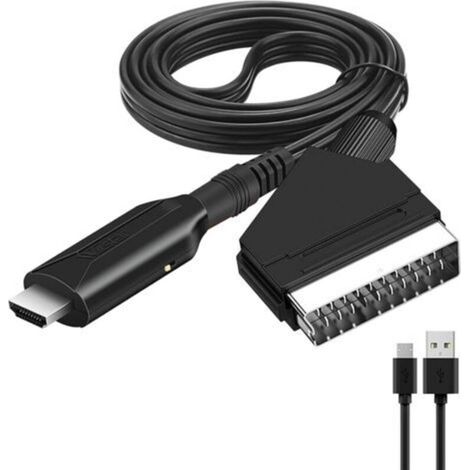 Convertisseur péritel vers HDMI, adaptateur audio-vidéo pour TVHD/DVD/décodeur/PS3/PAL/NTSC, alimentation