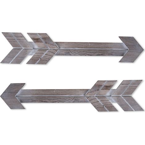 Decoración de pared de madera con motivos de flechas, montaje sin accesorios – Dimensiones: 42 x 9 x 1 cm, 2 piezas coloridas para el hogar, la oficina o el jardín. (1/5)
