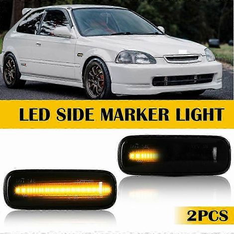 Feux de position latéraux à LED (25-26) pour Honda Civic 1996-2000. Ampoules LED jaunes 12 V. (1/4)