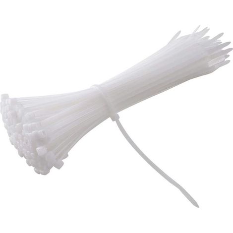Nylon cable ties 6/6 – 200 mm × 3.6 mm, 18 kg breaking strength, pack of 100, extreme use (−25 °C to +80 °C) (1/5)