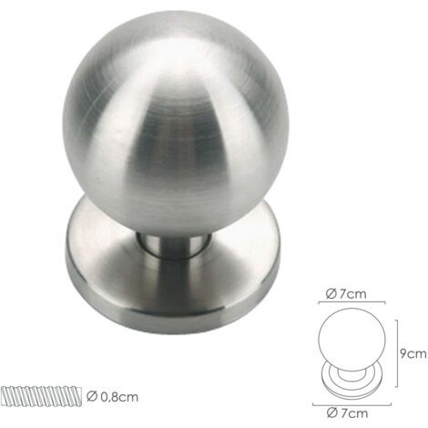 Bouton de porte rond inox satin – Acier inoxydable – Finition élégante – Pour espaces modernes et contemporains – Oryx