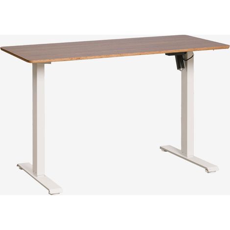 SKLUM Elektrisch höhenverstellbarer rechteckiger Schreibtisch mit Speicherfunktion aus Holz und Eisen Serpi &x2194&xFE0E 120 cm Braun Walnuss