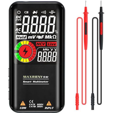 Multimètre S10 noir TRMS LCD 3.3" NCV sans pile (1/5)