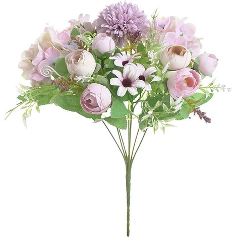 Roses Artificielles - Bouquet Main Lien en Mousses PE - Pour Décoration de Mariage, Table ou Intérieur - 1 Pièce (1/5)