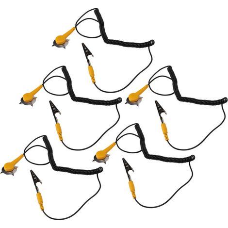 5 pièces de fils de mise à la terre antistatiques 2mm, attaches de mise à la terre électrostatique rapides pour réparation électronique (1/5)