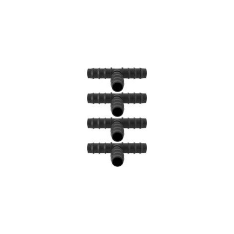 Raccords en T noirs en plastique (4 pièces) pour tuyaux d'irrigation goutte à goutte, raccords de jardin pour systèmes d'irrigation goutte à goutte de 20 mm (1/5)
