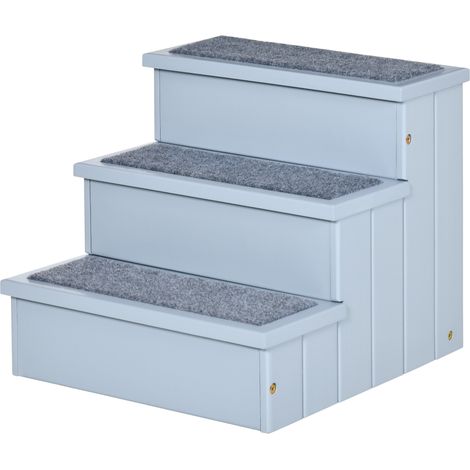 Escalier pour chien , 3 marches, 38 cm de hauteur, pour chiens de petite et moyenne taille, escalier pour chat, rampe d'accès pour chien, aide à l'entrée dans le lit, le canapé et la voiture, gris