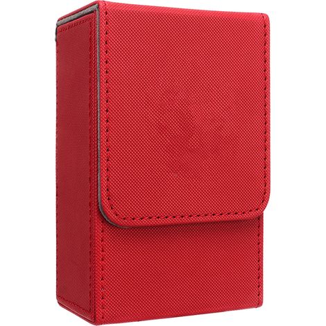 Coffret de rangement pour cartes de tarot motif Soleil Lune, grand format, en cuir PU rouge, boîte pour jeux de tarot taille standard universelle. (1/5)