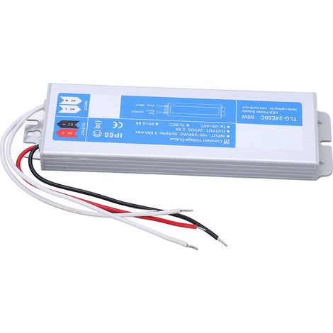 Alimentation LED étanche, convertisseur/driver, entrée 180-264 V CA, tension constante 60 W, sortie 24 V CC, 2,5 A (1/5)