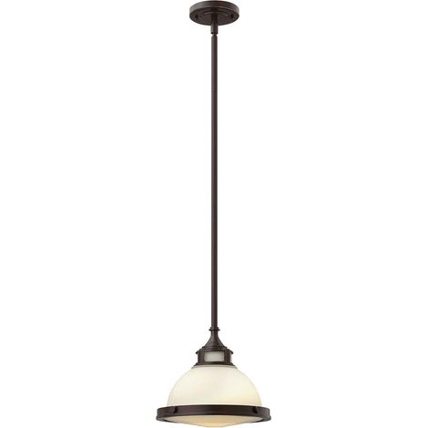 Pendelleuchte Hängelampe Deckenleuchte Bronze H 24,8 cm 1 Flammig Esszimmerlampe