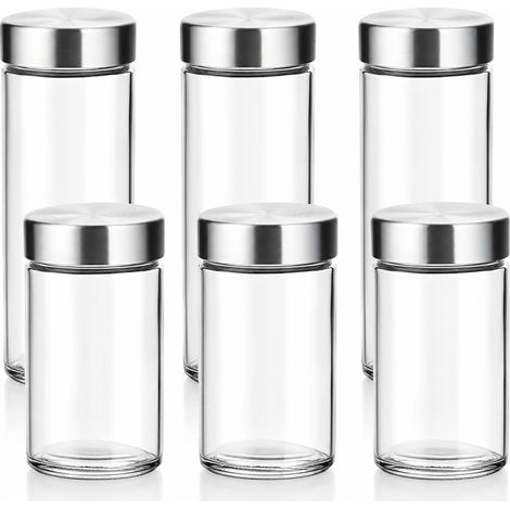 Sollbry 6 x Bocaux à Epices , Pots à Epices en Verre avec Bouchon, Conservation Huiles, Epices, Herbes, Thé - 80 ml, (10.0x 3.7 cm) (1/5)