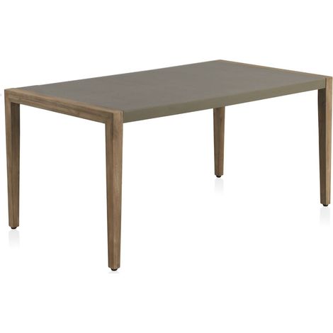 Table en bois d'acacia et plateau effet béton gris naturel - Gris taupe et bois naturel (1/5)