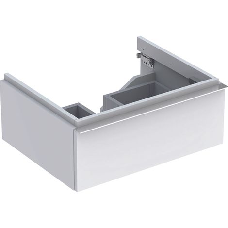 Mueble bajo lavabo Geberit iCon, con un cajón: Ancho 74cm, Alto 24cm, Fondo 47,7cm, Blanco / Lacado brillante (1/4)