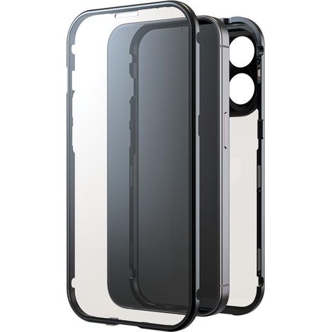 Black Rock 360° Glass Handyhülle für iPhone 16 Pro, Schwarz
