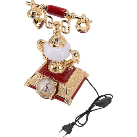 Model of phone Vintage, lamp of Table, function alarm, assembly easy, phone decorative for the home and the coffee (1/5)